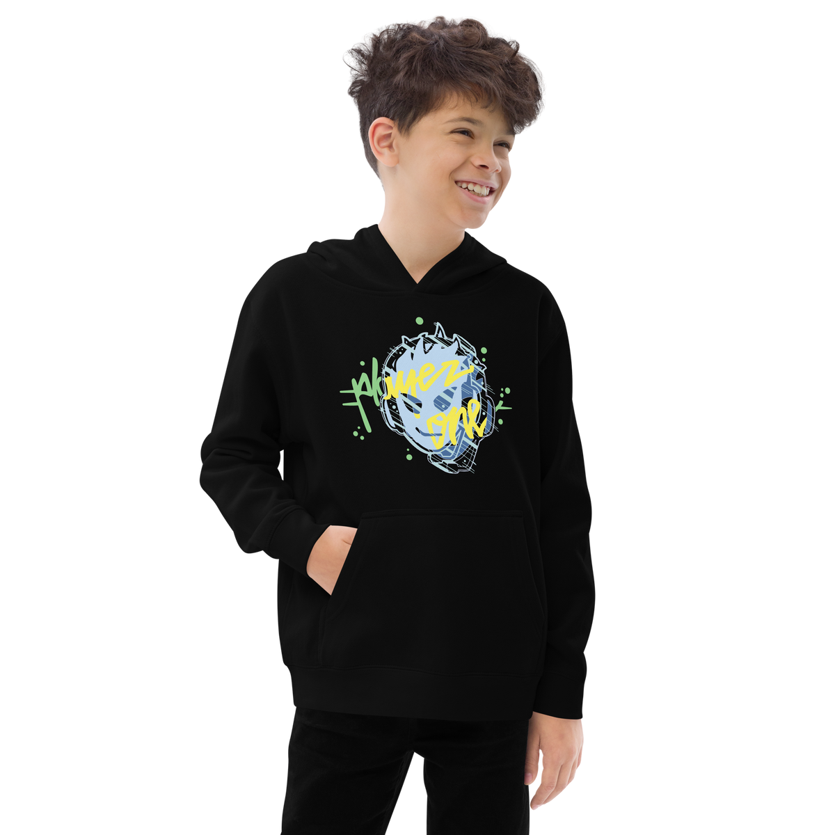 KIDS CYAN 3D HOODIE