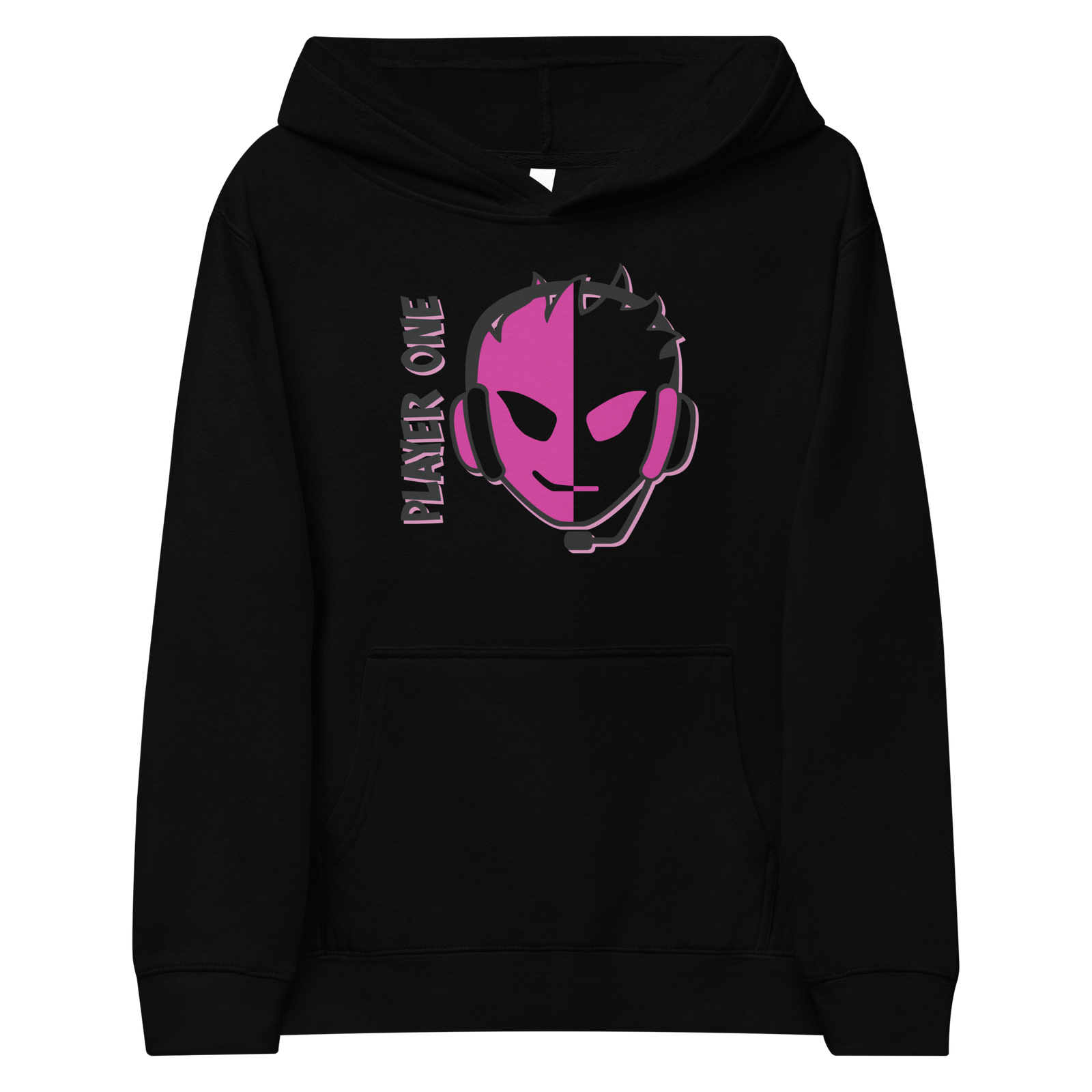 KIDS PINK SPLIT FACE HOODIE