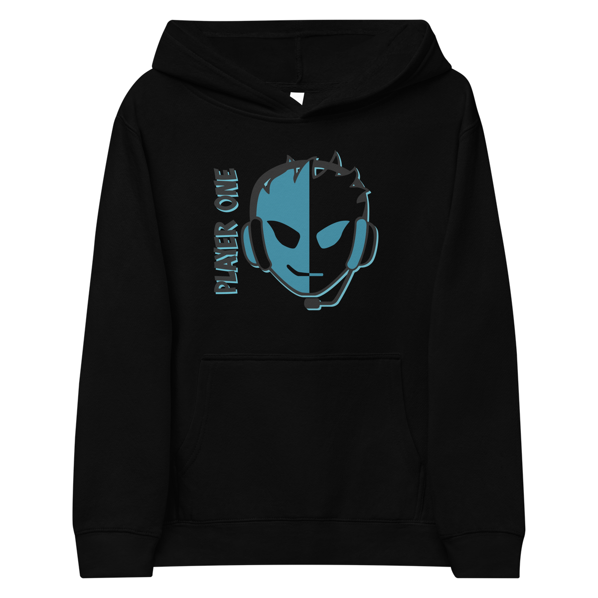 KIDS AQUA SPLIT FACE HOODIE