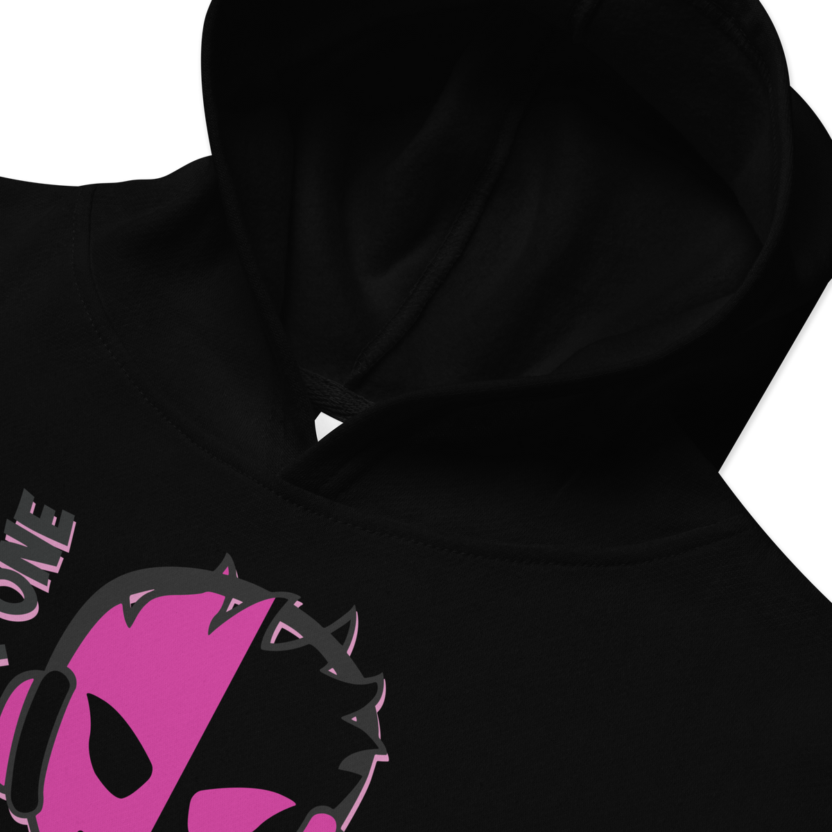 KIDS PINK SPLIT FACE HOODIE