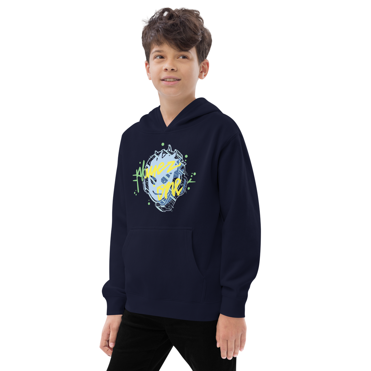 KIDS CYAN 3D HOODIE