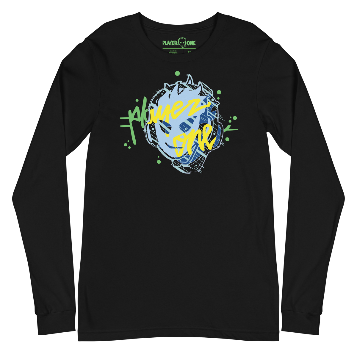 PLAYERONE 3D LONG SLEEVE CYAN
