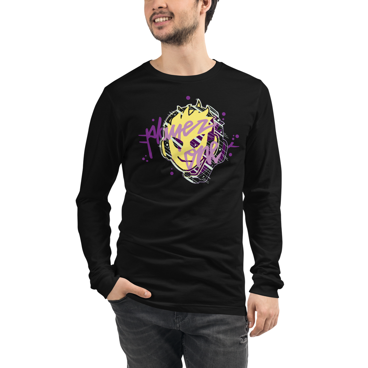 PLAYERONE 3D LONG SLEEVE PURPLE