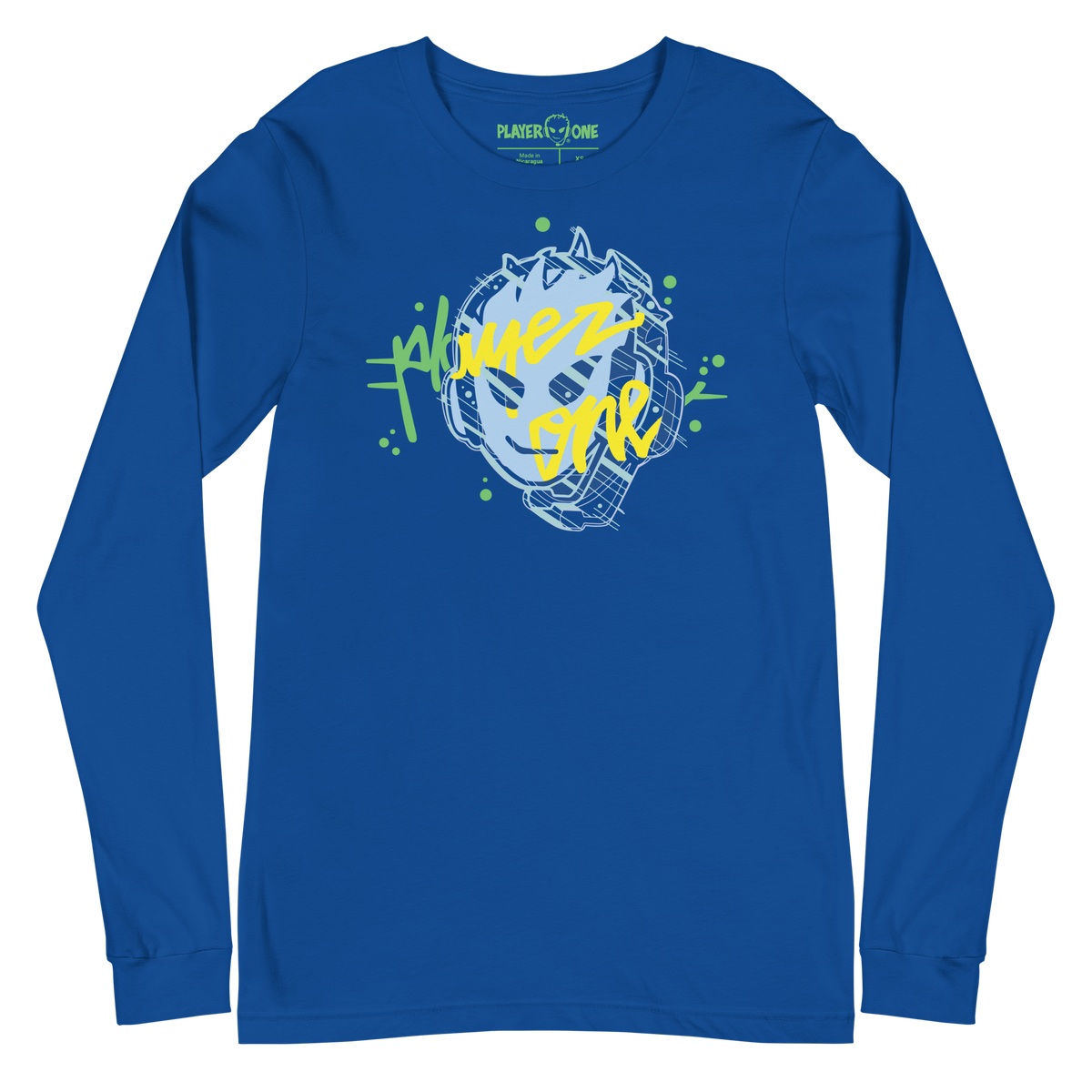 PLAYERONE 3D LONG SLEEVE CYAN