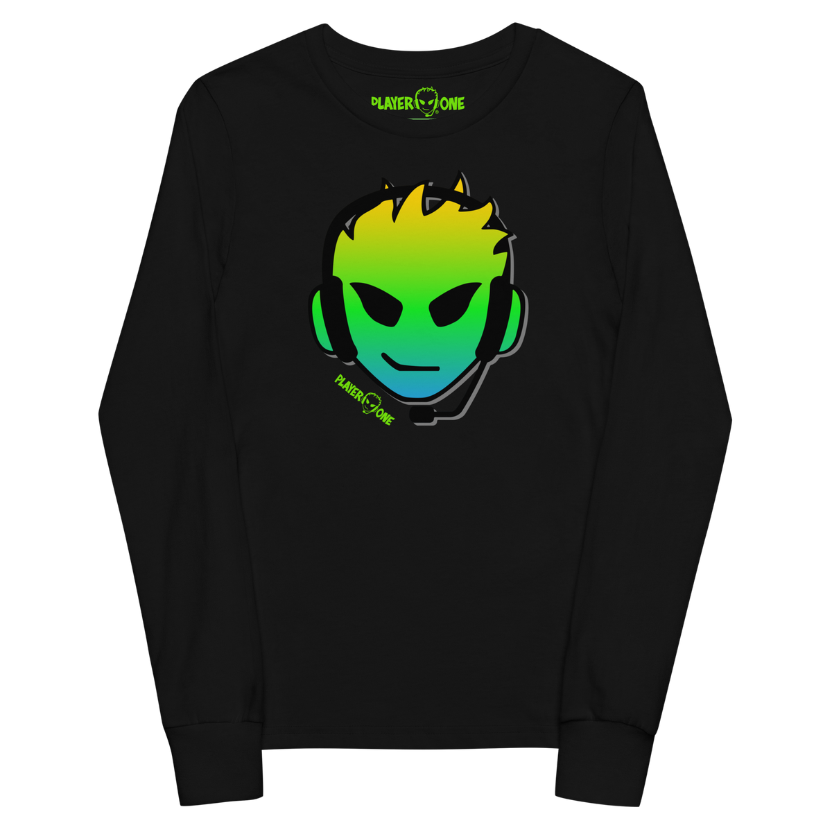 KIDS PLAYERONE GREEN GRADIENT LONG SLEEVE