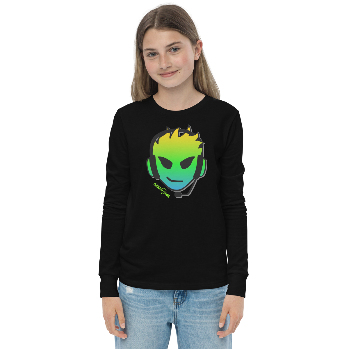 KIDS PLAYERONE GREEN GRADIENT LONG SLEEVE