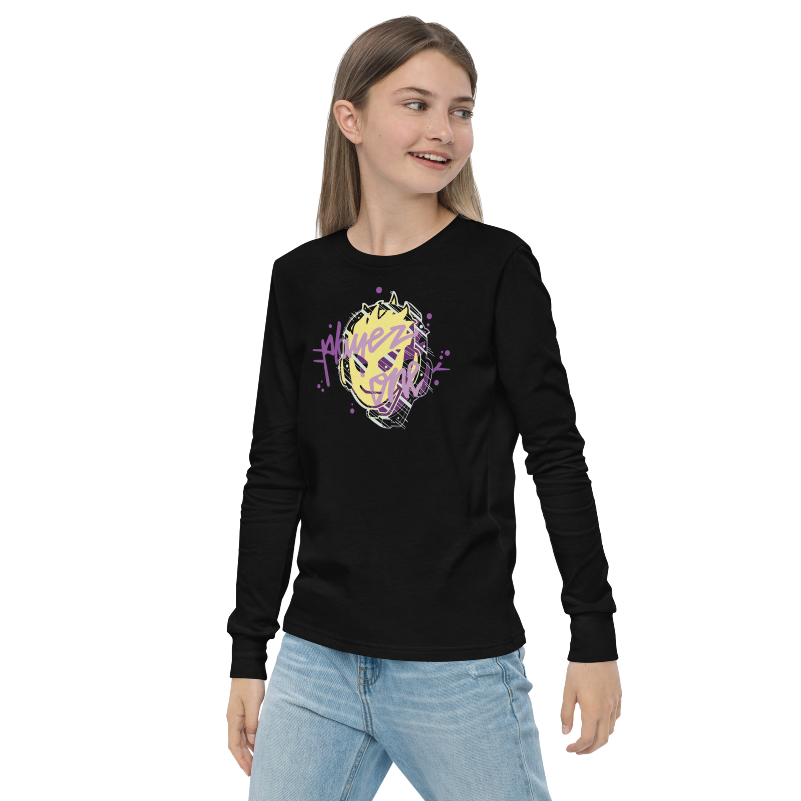 KIDS PLAYERONE PURPLE 3D LONG SLEEVE