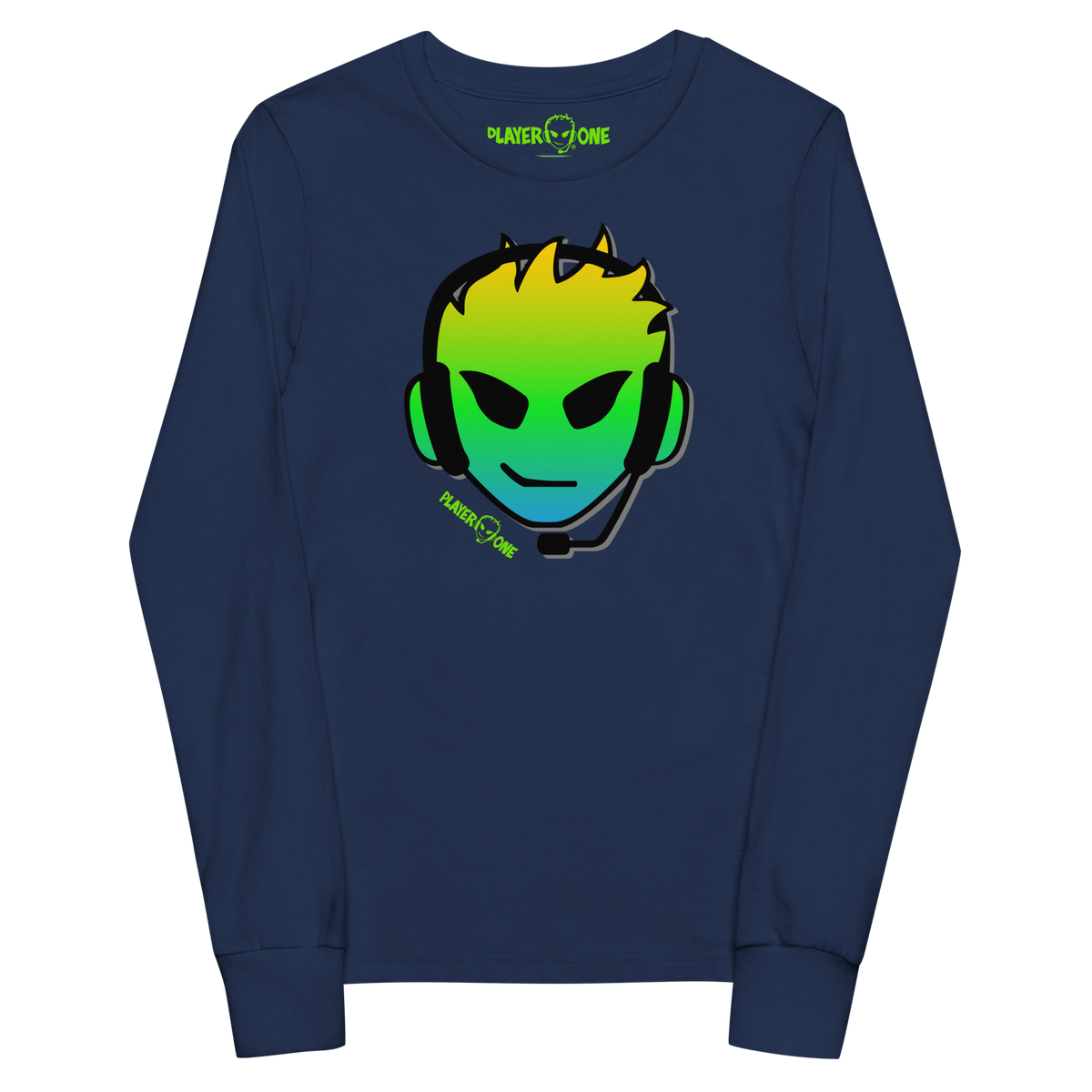 KIDS PLAYERONE GREEN GRADIENT LONG SLEEVE