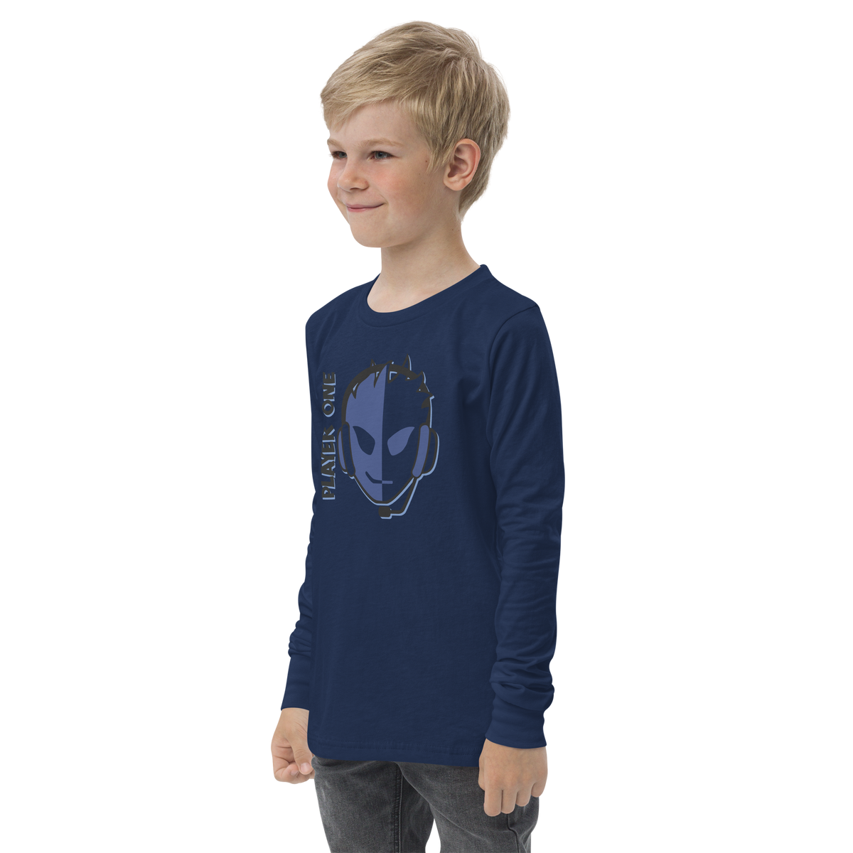 KIDS PLAYERONE BLUE SPLITFACE LONG SLEEVE