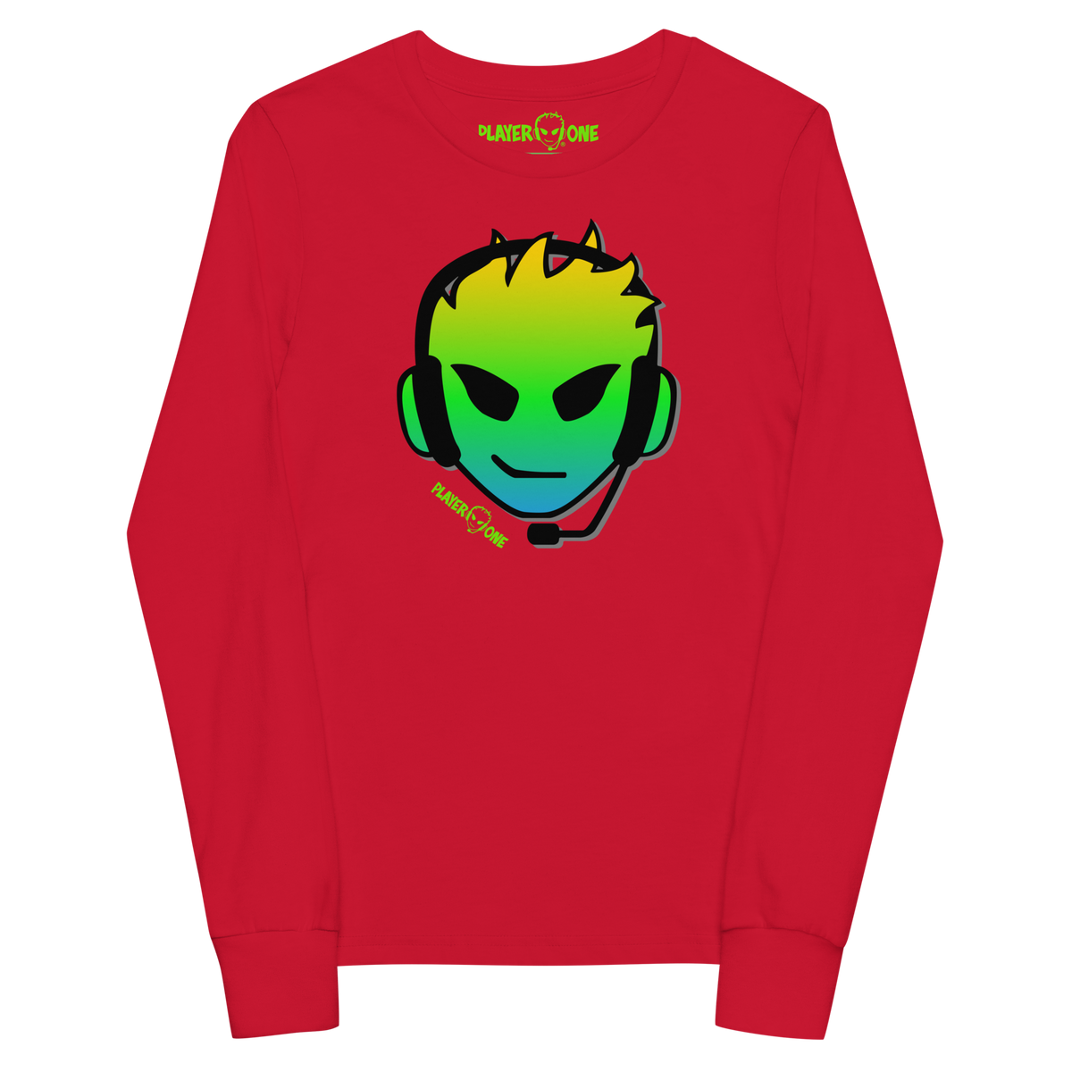 KIDS PLAYERONE GREEN GRADIENT LONG SLEEVE