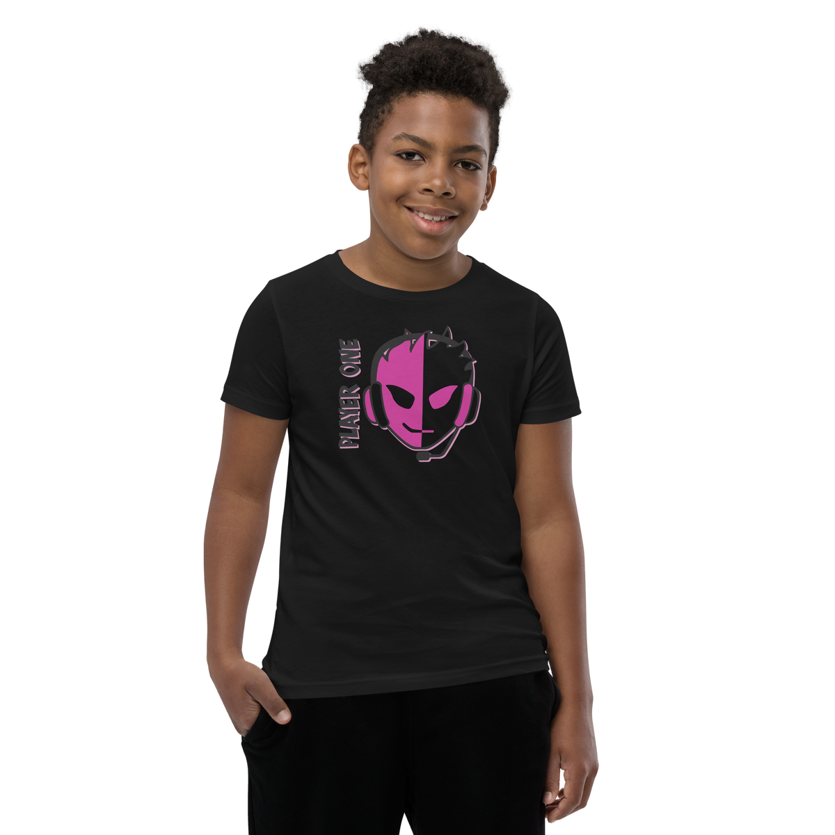 KIDS PLAYERONE PINK SPLITFACE T-SHIRT