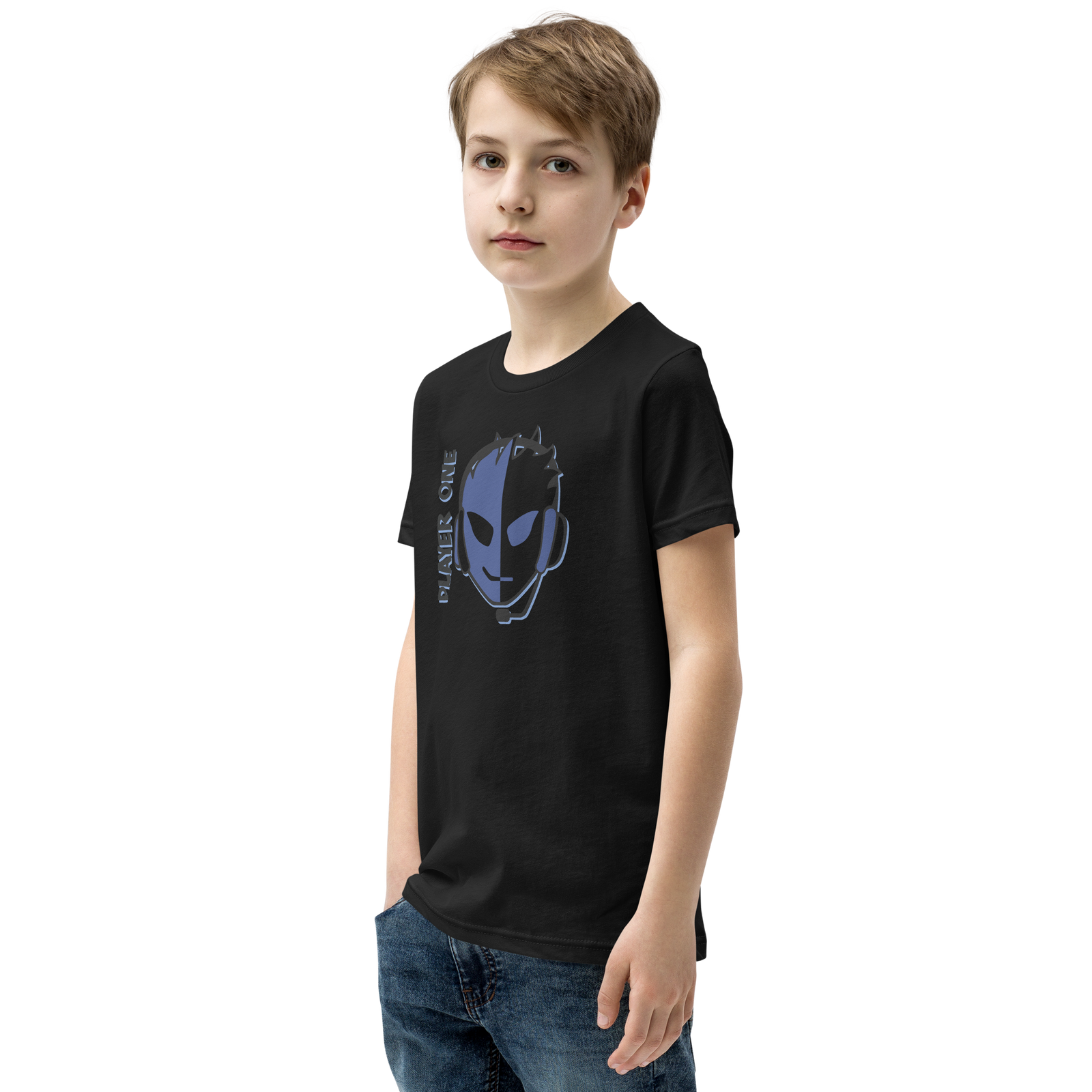 KIDS PLAYERONE BLUE SPLITFACE T-SHIRT