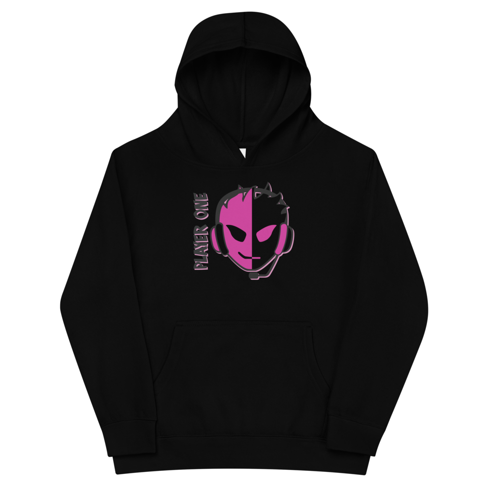 KIDS PINK SPLIT FACE HOODIE